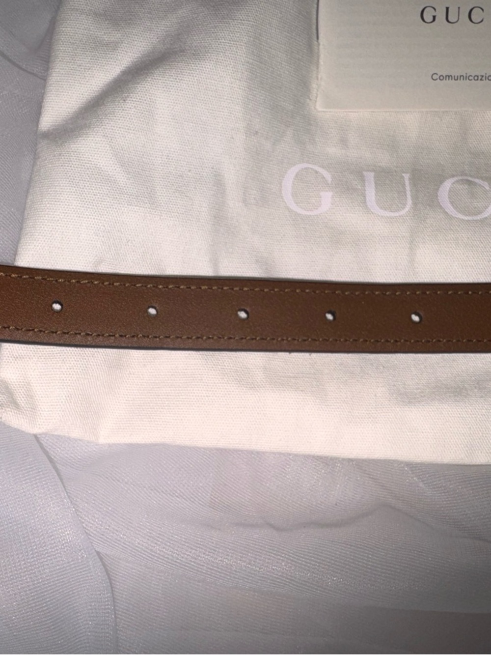 Gucci Tobacco Brown Suede GG Signature Belt with Silver Double G Buckle 85/34 - Picture 7 of 11